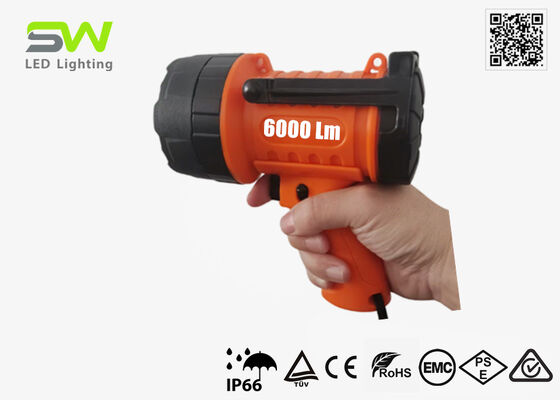 Compact 6000 Lumens Rechargeable LED Spotlight IP66 For Marine Site